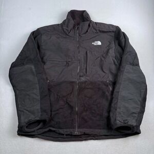 The North Face Denali Fleece Jacket Mens Medium Black Full Zip Mixed Media Coat